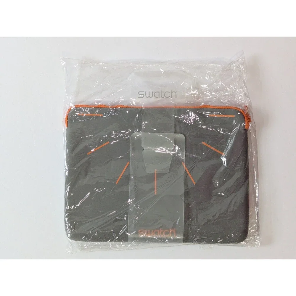 Swatch Gray Padded Tablet Sleeve Case Orange Zipper New 13